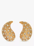 Eclectica Pre-Loved Swarovski Crystal Large Comma Clip-On Stud Earrings, Dated Circa 1980s