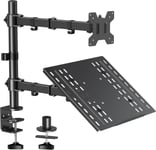 ELIVED Monitor Arm with Laptop Tray for Most 13 to 32 Inch LCD LED EV024-UK