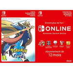 Pokémon Epée [Switch - Download Code] + Switch Online 12 Mois [Download Code]