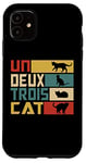 Coque pour iPhone 11 Un Deux Trois Cat - Jeu de mots français amusant, chat amusant