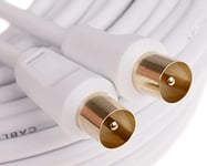CDL Micro Gold TV Coax Aerial Cable ~ Lead ~ Wire (M-M) with Female to Female Adapter (F-F) 15m 50 ft