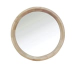 Romimex Miroir Mural Naturel en Bois de Paulownia 60 x 60 x 9 cm Rond