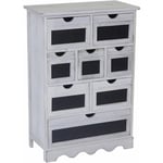 Jamais utilisé] Commode Ermelo, armoire à tiroirs avec tableau, style shabby, vintage 87x60x30cm, blanc