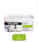 TOLLENS - Peinture Cuisine Blanc -Murs, Plafonds et Boiseries -Velours Soyeux - Lessivable - Blanc 2L = 24m2