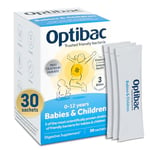 Optibac Probiotics Babies & Children - Probiotic for Immune System Support with Vitamin D Booster & 3 Billion Bacterial Cultures - 30 Sachets