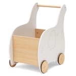 Kids Wooden Shopping Cart Baby Push Walker Toy Mini Grocery Play Wagon w/Wheels