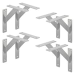 8x Support Etagere murale fixation flottante aluminium argent