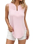 Famulily Women's Vests Summer Ladies Tops Blouses Shirts Loose Sleeveless Tank Top Vest Tops Pink L