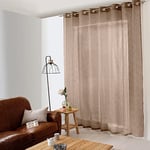 Enjoy Home - Voilage Maya XXL - 16 œillets argentés - diam 4cm - Effet Lin - 100% Polyester – 300x240cm - Coloris Vison