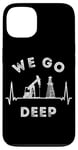 Coque pour iPhone 13 We Go Deep Oil Rig Heartbeat EKG Pulse Oilfield Man