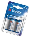 Verbatim C 1.5V (LR14) Alkaline Batterier  2 pakning