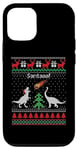 Coque pour iPhone 12/12 Pro Pull de Noël avec motif dinosaure moche