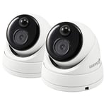 Swann Add-On DVR Dome Security Camera with 1080p Full HD Video, Indoor or Outdoor design, Night Vision plus True Detect Heat & Motion Detection - 2 Pack, 1080MSDPK2