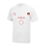 Maillot - Tee Shirt Foot Suisse Enfant Blanc