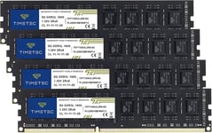 Hynix IC DDR3L 1600MHz PC3-12800 Unbuffered Non-ECC 1.35V CL11 1Rx8 Single Rank 240 Pin UDIMM Bureau Mémoire RAM Module Upgrade (32GB Kit (4x8GB))