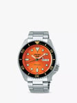 Seiko SRPD59K1 Men's 5 Sports Automatic Day Date Bracelet Strap Watch, Silver/Orange