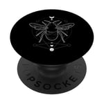 Motif abeille oculte géométrique avec des formes géométriques et une abeille PopSockets PopGrip Adhésif