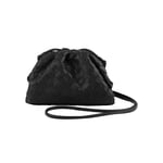 PU vävd väska Satchel Cloud Mini läder clutchväska svart black