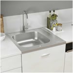 Diskho med avrinningsyta vidaxl - Silver m rostfritt stål 600 x 155 mm sus