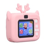 (Pink Yellow)Children's Digital Video Camera USB Charging Automatic Color