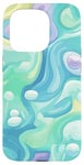 iPhone 15 Pro Swirl Green Color Illustration Pattern Abstract Art Case