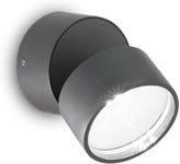 Omega Round, Udendørs væglampe, LED 7W, LED, antracit/3000 kelvin, metal, glas, Ø90xB85mm