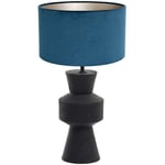 Lampe de table Light&living Gregor Bleu en Noir - Bois - 3605ZW - Bleu en Noir