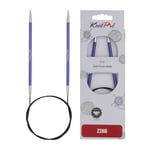 KnitPro Zing: Fixed Circular Knitting Pins: 60cm x 4.50mm, 4.5mm, Purple