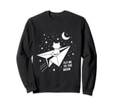 Cat Paper Plane Moon Children Cute Sweatshirt