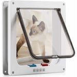 Chatière pour Chat avec magnétique à 4 Voies, Porte pour Animaux de Compagnie pour Chats et Petits Chiens, Porte pour Chat avec Tunnel (L-25x23.5x5.5