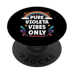 VIOLETA Vibes Only Cute Retro Girls VIOLETA Name PopSockets Adhesive PopGrip