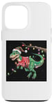 Coque pour iPhone 13 Pro Max Christmas Dinosaur T-Rex Lights Chapeau amusant Pull Espace