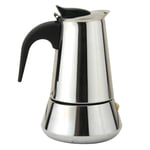 4 Cups Stainless Steel Espresso Ground Coffee Maker Flip Top Moka Pot Induction