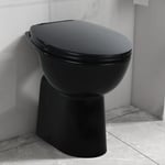 Maison Chic - Toilette haute sans bord fermeture douce 7 cm Céramique Noir