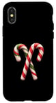 Coque pour iPhone X/XS Canne à sucre de Noël classique festive, motif bonbon