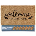 Barnyard Designs ‘Welcome to our Home’ Doormat, Indoor/Outdoor Non-Slip Rug, Front Door Welcome Mat for Outside Porch Entrance, Home Entryway Farmhouse Decor, 76 x 43cm