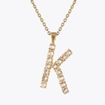 Caroline Svedbom Letter K Halsband/ Crystal (Guld) 50cm