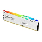 Kingston FURY Beast Blanc RGB XMP 64GB 5600MT/s DDR5 CL40 DIMM Mémoire pour PC de Gamer Kit de 4 - KF556C40BWAK4-64