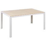 Table de Jardin Style Scandinave 150 x 90 cm en Aluminium et Bois Synthétique B