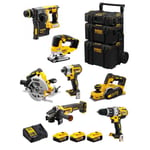 DeWALT Kit DWK701 (DCD996 + DCH273 + DCG405 + DCF887 + DCS334 + DCS570 + DCP580 + 3 x 5,0 Ah + DCB115 + Caddy 3en1)