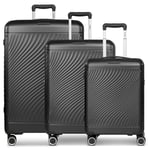 Picard Vienna 4 roulettes Set de valises 3 pièces avec soufflet d'extension black (TAS018235)