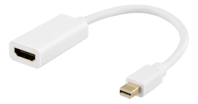 DELTACO – Mini DisplayPort till HDMI adapter, 4K 60Hz, 0,2m, white (DP-HDMI46)