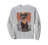 Black Cat in Cowboy Boots Sweatshirt