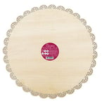 SCRAP COOKING Support à Gâteau Rond en Bois - Plat Dentelle Bois 29 cm - Réutilisable pour Desserts, Pâtisseries, Gâteaux et Tartes 5157