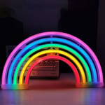 Groofoo - Enseigne au Néon Rainbow Veilleuse led Lampe Nuit Applique murale led Néon Lumières Lumière Enseignes lumineuses,Alimentation par Batterie
