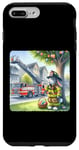 Coque pour iPhone 7 Plus/8 Plus Lapin pompier sauvant les friandises de Pâques de l'arbre Échelle