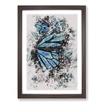 Big Box Art The Blue Butterfly Effect Watercolour Framed Wall Art Picture Print Ready to Hang, Walnut A2 (62 x 45 cm)