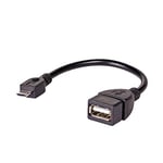 AKYGA AK-AD 09 USB OTG câble Adaptateur mâle Micro USB Type A Femelle Noir 15 cm