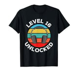 Level 16 Unlocked Music DJ Headphones Vintage 16th Birthday T-Shirt