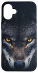 iPhone 16 Plus Wolf Lovers Black Wolf Wild Animal Lovers Wolf Illustration Case